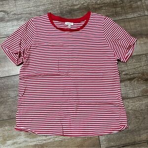 Ella Moss | Red & White Striped Shirt
